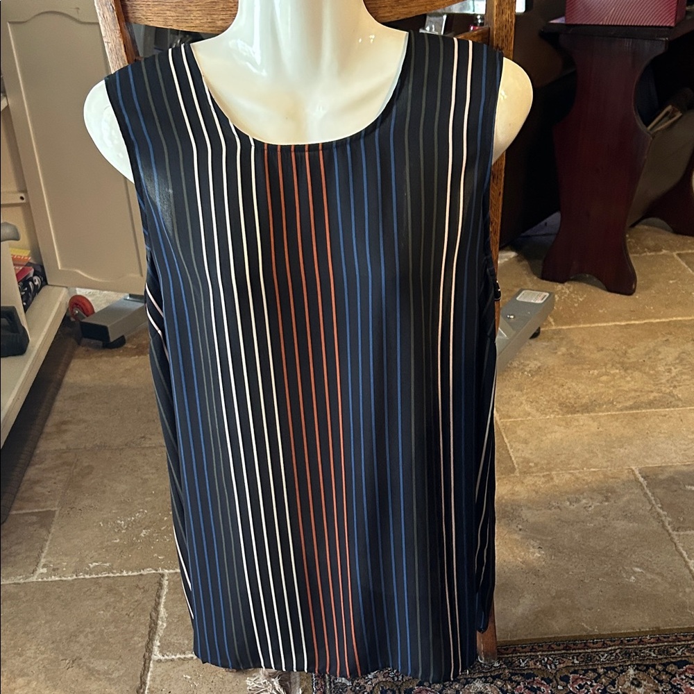 Who What Wear Black Striped Blouse Size large